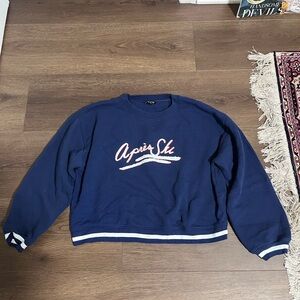 J. Crew Blue Après Ski Crewneck Sweater